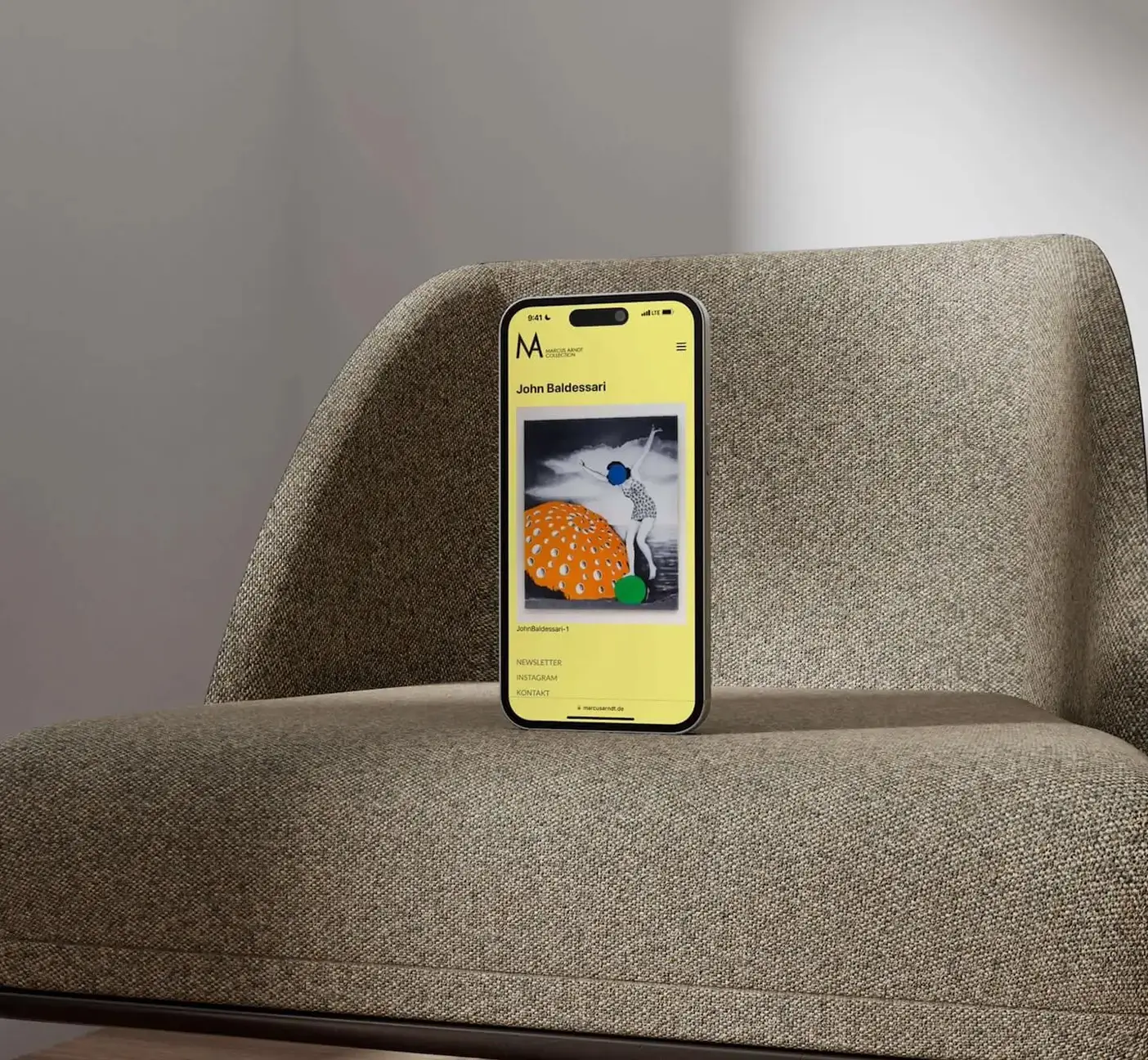 Marcus Arndt Collection Künstlerseite auf dem iPhone – Werke mobil durchstöbern mit responsivem Layout